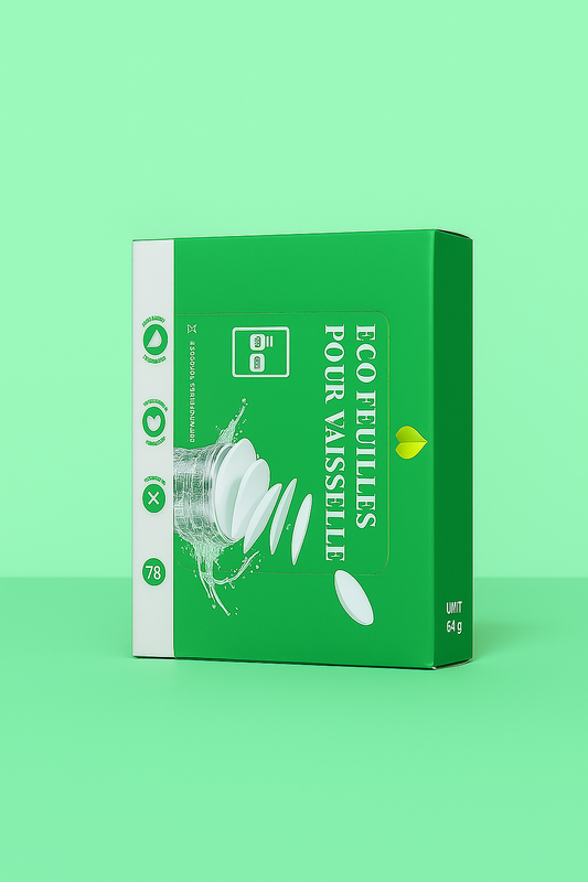 Feuilles Détergentes Vaisselle Ecoleaf 60 Lavages- Sans parfum